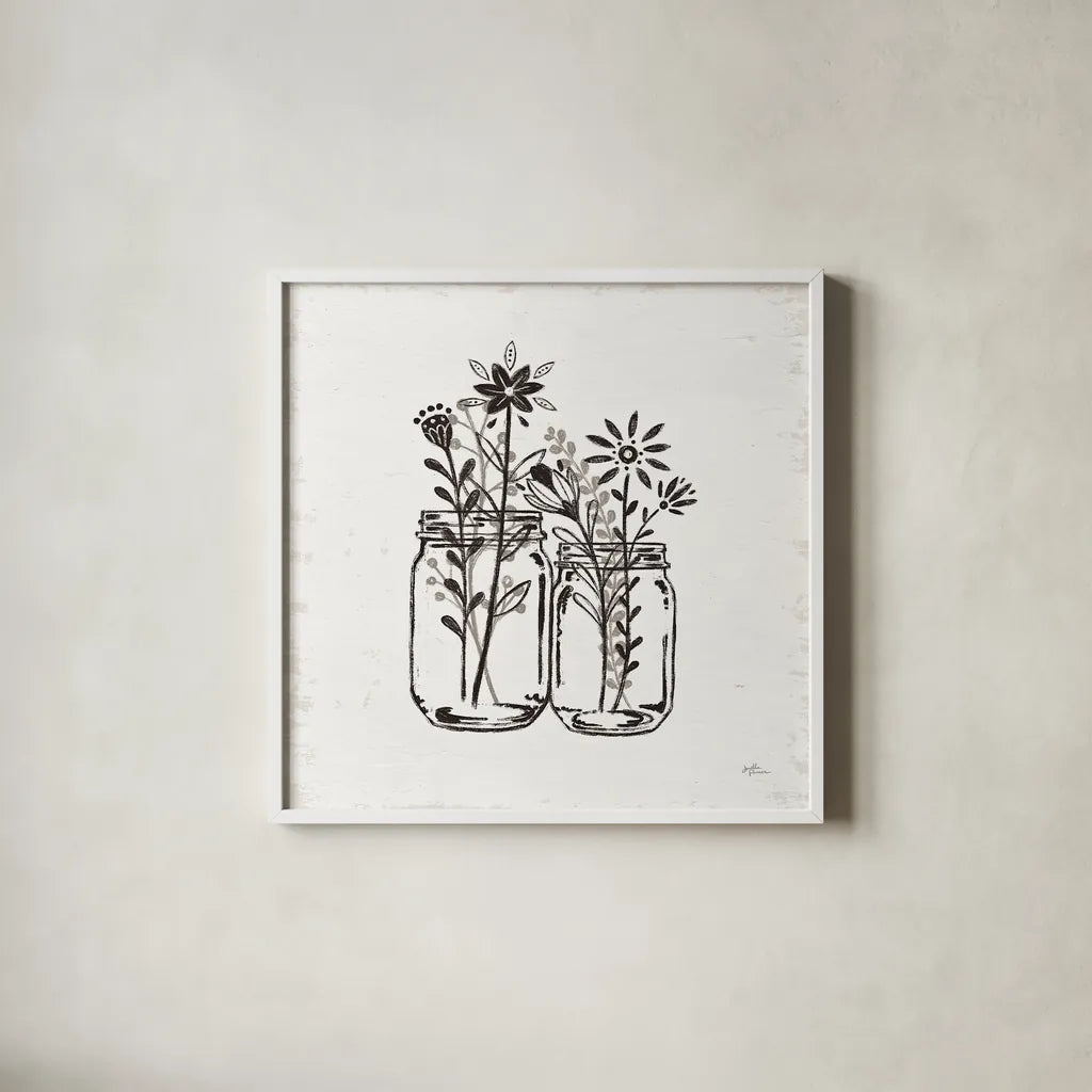 Our Nest IV by Janelle Penner. Shown in a crisp white glass frame for a clean and minimalist style. Available as an archival giclee rolled canvas, fine art paper, or poster print. SKU 33495a.