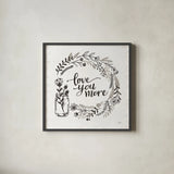 Our Nest V by Janelle Penner. Shown in a sleek black glass frame for a contemporary gallery look. Available as an archival giclee rolled canvas, fine art paper, or poster print. SKU 33496a.