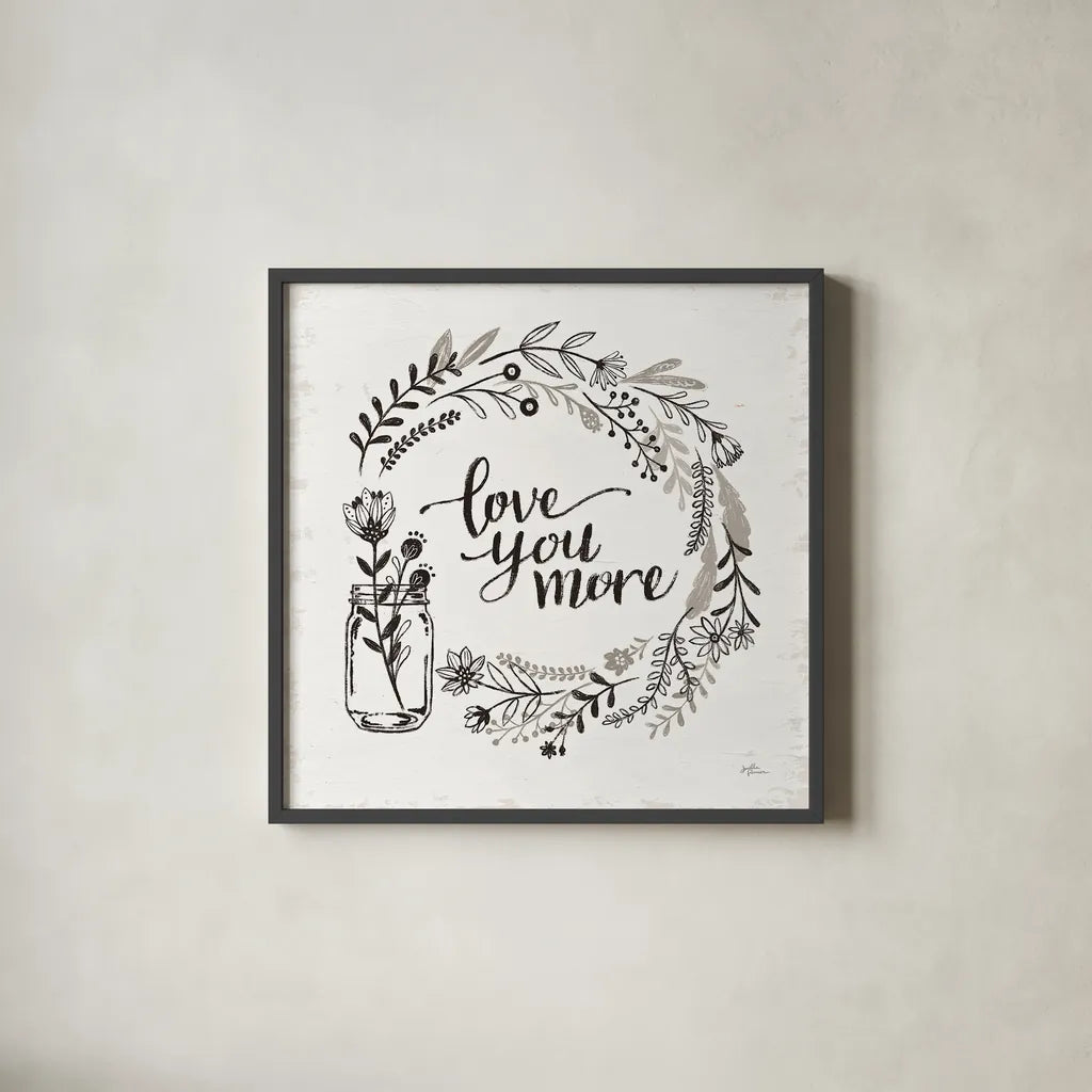 Our Nest V by Janelle Penner. Shown in a sleek black glass frame for a contemporary gallery look. Available as an archival giclee rolled canvas, fine art paper, or poster print. SKU 33496a.