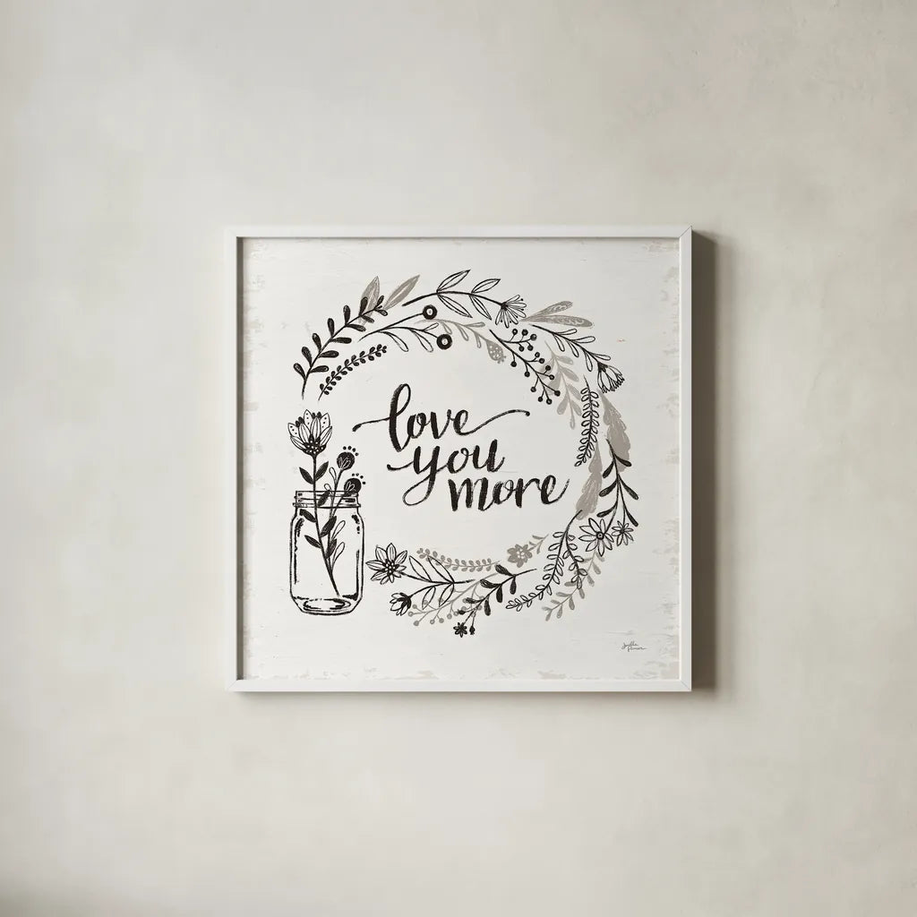 Our Nest V by Janelle Penner. Shown in a crisp white glass frame for a clean and minimalist style. Available as an archival giclee rolled canvas, fine art paper, or poster print. SKU 33496a.