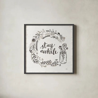 Our Nest VI by Janelle Penner. Shown in a sleek black glass frame for a contemporary gallery look. Available as an archival giclee rolled canvas, fine art paper, or poster print. SKU 33497a.