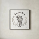 Our Nest VII by Janelle Penner. Shown in a sleek black glass frame for a contemporary gallery look. Available as an archival giclee rolled canvas, fine art paper, or poster print. SKU 33498a.