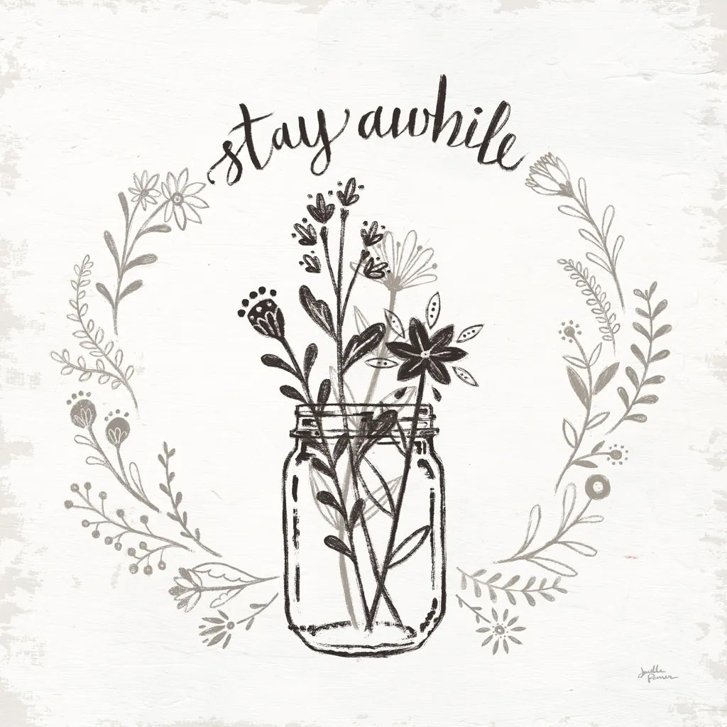 Our Nest VIII Stay Awhile by Janelle Penner. SKU 78847a. Archival Giclee Fine art print for wall decor.