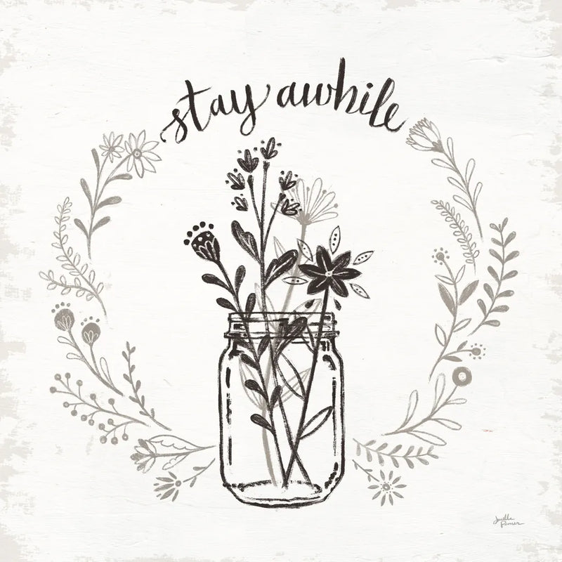 Our Nest VIII Stay Awhile by Janelle Penner. SKU 78847a. Archival Giclee Fine art print for wall decor.