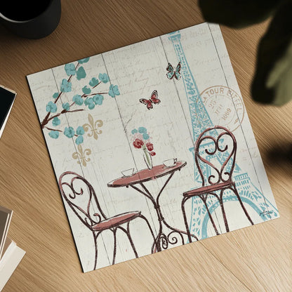 Paris Tour V by Janelle Penner. Shown as a detailed flat fine art print, highlighting archival giclee quality. Available as an archival giclee rolled canvas, fine art paper, or poster print. SKU 24125a.