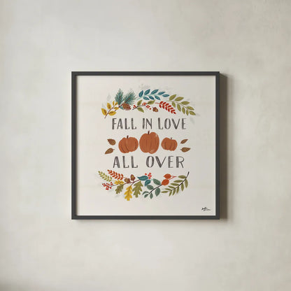 Peace and Lodge IX by Janelle Penner. Shown in a sleek black glass frame for a contemporary gallery look. Available as an archival giclee rolled canvas, fine art paper, or poster print. SKU 32025a.