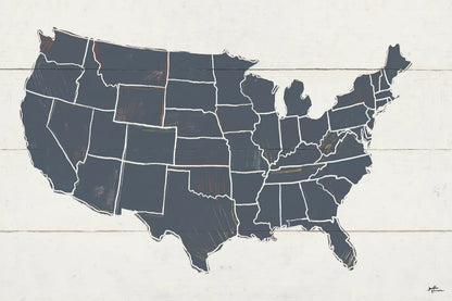 Peace and Lodge USA Map Gray by Janelle Penner. SKU 88477i. Archival Giclee Fine art print for wall decor.