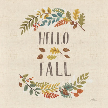 Peace and Lodge VI Burlap by Janelle Penner. SKU 47598a. Archival Giclee Fine art print for wall decor.