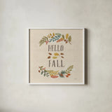 Peace and Lodge VI Burlap by Janelle Penner. Shown in a crisp white glass frame for a clean and minimalist style. Available as an archival giclee rolled canvas, fine art paper, or poster print. SKU 47598a.