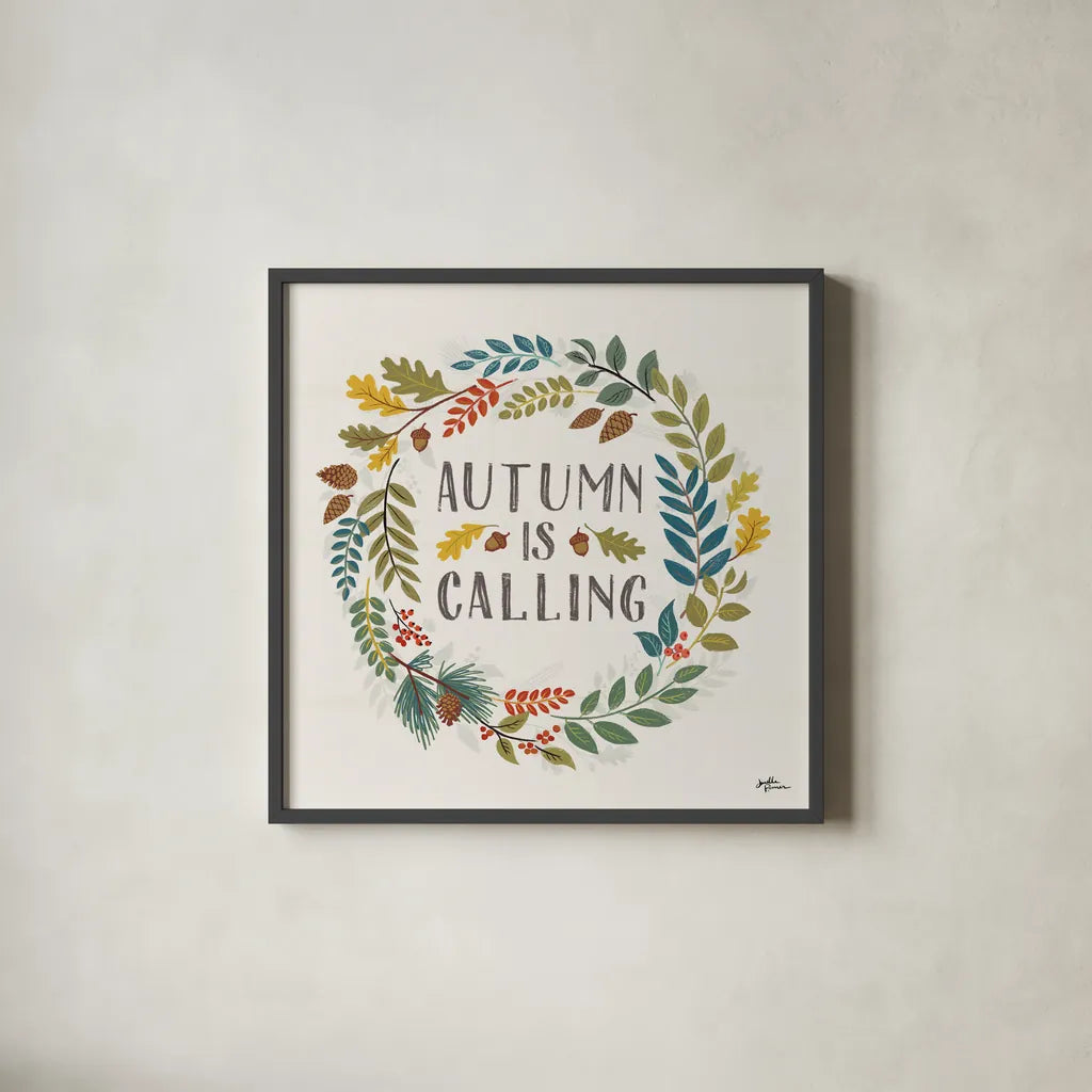 Peace and Lodge VII by Janelle Penner. Shown in a sleek black glass frame for a contemporary gallery look. Available as an archival giclee rolled canvas, fine art paper, or poster print. SKU 32023a.