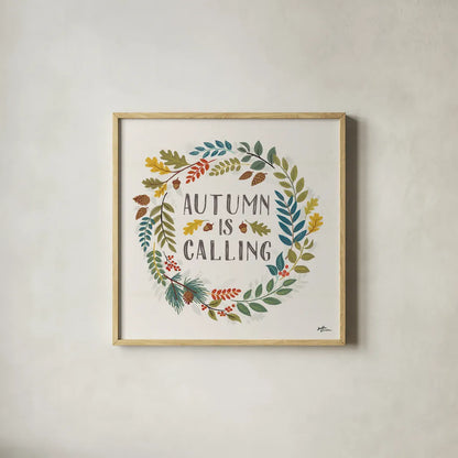 Peace and Lodge VII by Janelle Penner. Shown in a natural wood glass frame for a timeless modern aesthetic. Available as an archival giclee rolled canvas, fine art paper, or poster print. SKU 32023a.