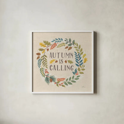 Peace and Lodge VII Burlap by Janelle Penner. Shown in a crisp white glass frame for a clean and minimalist style. Available as an archival giclee rolled canvas, fine art paper, or poster print. SKU 47599a.