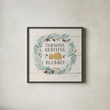 Peace and Lodge VIII on Shiplap Blue by Janelle Penner. Shown in a sleek black glass frame for a contemporary gallery look. Available as an archival giclee rolled canvas, fine art paper, or poster print. SKU 37000a.