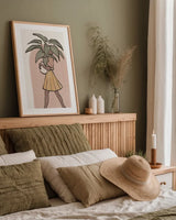 Plant Ladies II v2 by Janelle Penner. shown as a paper print in a natural frame. Available as a archival giclee rolled canvas, fine art paper, or poster print. SKU 80744h.