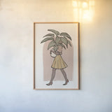 Plant Ladies II v2 by Janelle Penner. shown as a paper print in a natural frame. Available as a archival giclee rolled canvas, fine art paper, or poster print. SKU 80744h.