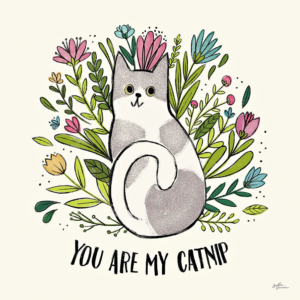 Purrfect Garden II by Janelle Penner. SKU 37608a. Archival Giclee Fine art print for wall decor.