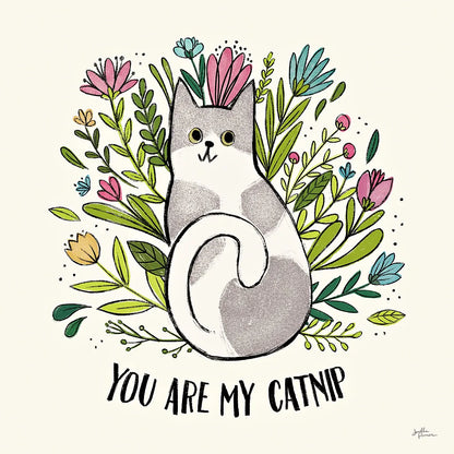 Purrfect Garden II by Janelle Penner. SKU 37608a. Archival Giclee Fine art print for wall decor.