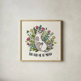 Purrfect Garden III by Janelle Penner. Shown in a natural wood glass frame for a timeless modern aesthetic. Available as an archival giclee rolled canvas, fine art paper, or poster print. SKU 37609a.