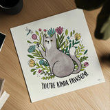 Purrfect Garden IV by Janelle Penner. Shown as a detailed flat fine art print, highlighting archival giclee quality. Available as an archival giclee rolled canvas, fine art paper, or poster print. SKU 37610a.