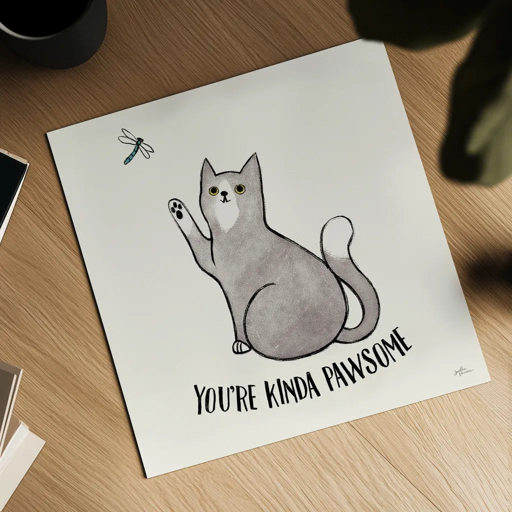 Purrfect Garden IV No Flowers by Janelle Penner. Shown as a detailed flat fine art print, highlighting archival giclee quality. Available as an archival giclee rolled canvas, fine art paper, or poster print. SKU 39360a.