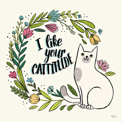 Purrfect Garden IX by Janelle Penner. SKU 37615a. Archival Giclee Fine art print for wall decor.