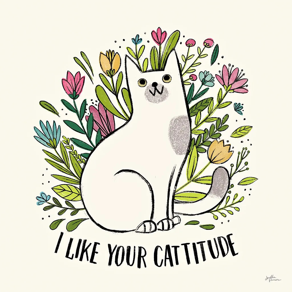 Purrfect Garden V by Janelle Penner. SKU 37611a. Archival Giclee Fine art print for wall decor.