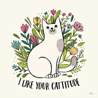 Purrfect Garden V by Janelle Penner. SKU 37611a. Archival Giclee Fine art print for wall decor.