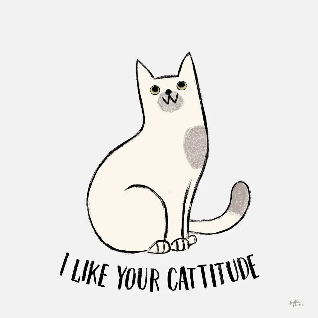 Purrfect Garden V No Flowers Gray by Janelle Penner. SKU 39361a. Archival Giclee Fine art print for wall decor.