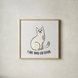 Purrfect Garden V No Flowers Gray by Janelle Penner. Shown in a natural wood glass frame for a timeless modern aesthetic. Available as an archival giclee rolled canvas, fine art paper, or poster print. SKU 39361a.