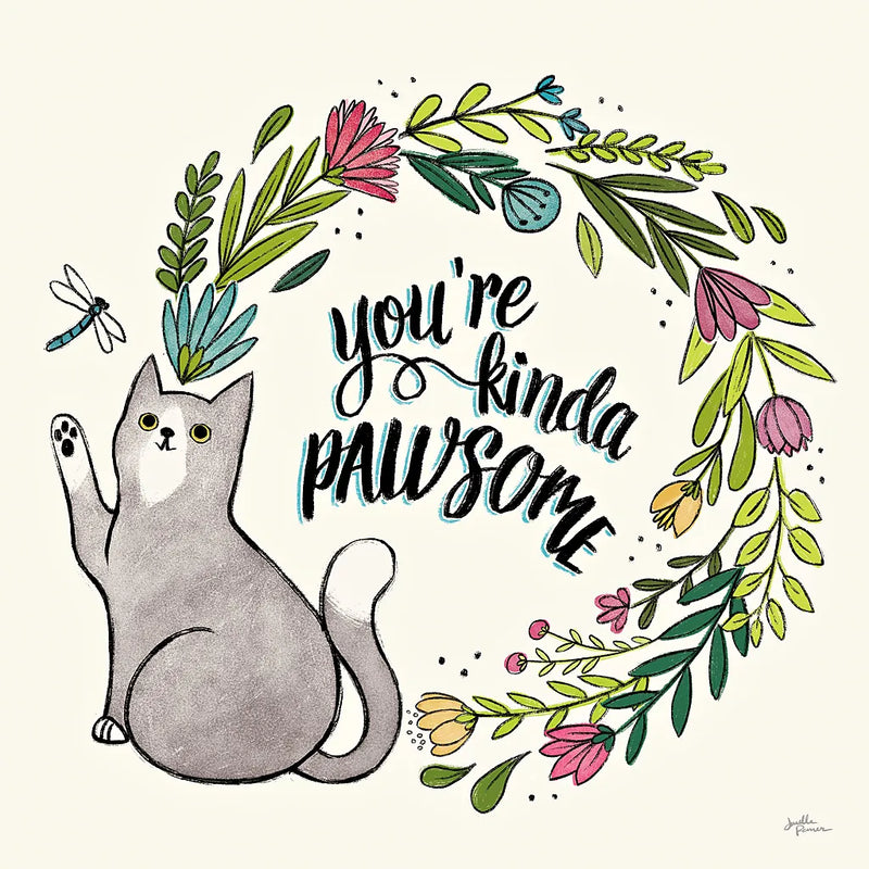 Purrfect Garden VIII by Janelle Penner. SKU 37614a. Archival Giclee Fine art print for wall decor.
