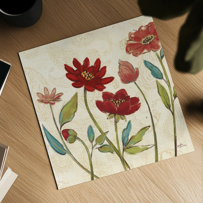 Red Gold Beauties I Crop by Janelle Penner. Shown as a detailed flat fine art print, highlighting archival giclee quality. Available as an archival giclee rolled canvas, fine art paper, or poster print. SKU 55941a.