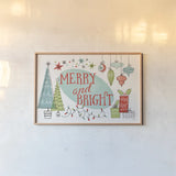Retro Christmas I by Janelle Penner. shown as a paper print in a natural frame. Available as a archival giclee rolled canvas, fine art paper, or poster print. SKU 36158i.