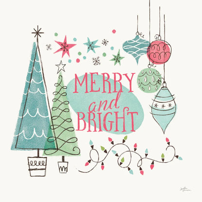Retro Christmas II Bright by Janelle Penner. SKU 66851a. Archival Giclee Fine art print for wall decor.