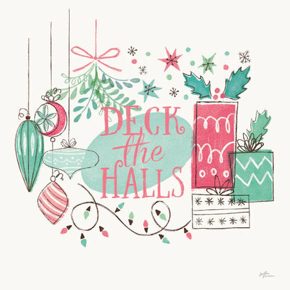 Retro Christmas III Bright by Janelle Penner. SKU 66631a. Archival Giclee Fine art print for wall decor.