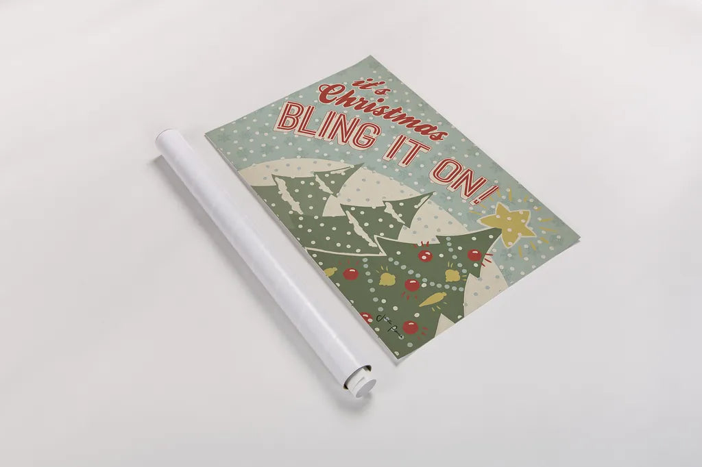 Retro Christmas IV by Janelle Penner. shown as a rolled paper print. Available as archival giclee rolled canvas, fine art paper, or poster print. SKU 19771i.