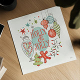 Retro Christmas IV by Janelle Penner. Shown as a detailed flat fine art print, highlighting archival giclee quality. Available as an archival giclee rolled canvas, fine art paper, or poster print. SKU 36161a.