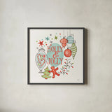 Retro Christmas IV by Janelle Penner. Shown in a sleek black glass frame for a contemporary gallery look. Available as an archival giclee rolled canvas, fine art paper, or poster print. SKU 36161a.