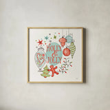 Retro Christmas IV by Janelle Penner. Shown in a natural wood glass frame for a timeless modern aesthetic. Available as an archival giclee rolled canvas, fine art paper, or poster print. SKU 36161a.
