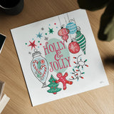 Retro Christmas IV v2 by Janelle Penner. Shown as a detailed flat fine art print, highlighting archival giclee quality. Available as an archival giclee rolled canvas, fine art paper, or poster print. SKU 37363a.