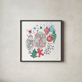 Retro Christmas IV v2 by Janelle Penner. Shown in a sleek black glass frame for a contemporary gallery look. Available as an archival giclee rolled canvas, fine art paper, or poster print. SKU 37363a.