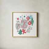 Retro Christmas IV v2 by Janelle Penner. Shown in a natural wood glass frame for a timeless modern aesthetic. Available as an archival giclee rolled canvas, fine art paper, or poster print. SKU 37363a.