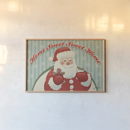Retro Christmas V by Janelle Penner. shown as a paper print in a natural frame. Available as a archival giclee rolled canvas, fine art paper, or poster print. SKU 34150i.