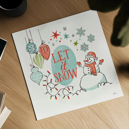 Retro Christmas V by Janelle Penner. Shown as a detailed flat fine art print, highlighting archival giclee quality. Available as an archival giclee rolled canvas, fine art paper, or poster print. SKU 36162a.