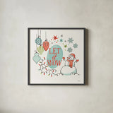 Retro Christmas V by Janelle Penner. Shown in a sleek black glass frame for a contemporary gallery look. Available as an archival giclee rolled canvas, fine art paper, or poster print. SKU 36162a.