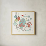Retro Christmas V by Janelle Penner. Shown in a natural wood glass frame for a timeless modern aesthetic. Available as an archival giclee rolled canvas, fine art paper, or poster print. SKU 36162a.