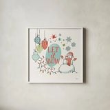 Retro Christmas V by Janelle Penner. Shown in a crisp white glass frame for a clean and minimalist style. Available as an archival giclee rolled canvas, fine art paper, or poster print. SKU 36162a.