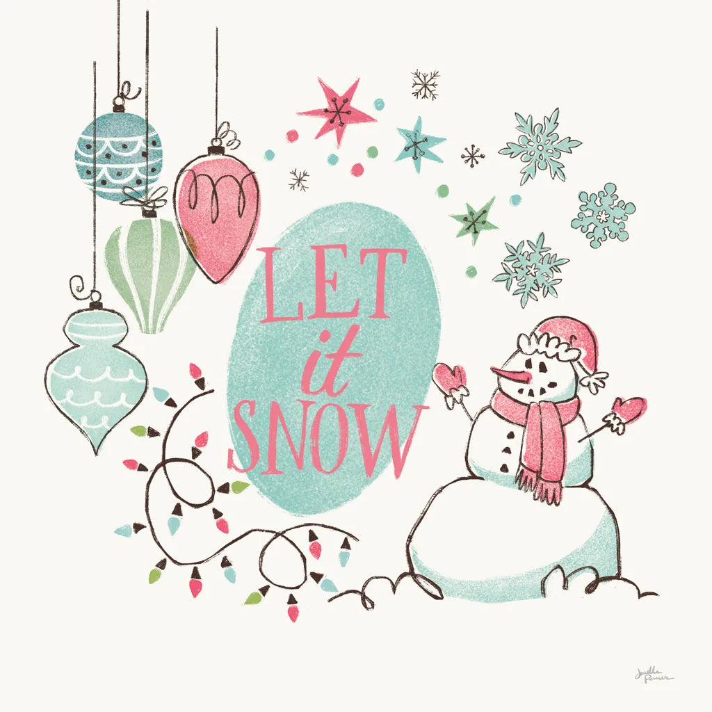 Retro Christmas V Bright by Janelle Penner. SKU 66852a. Archival Giclee Fine art print for wall decor.