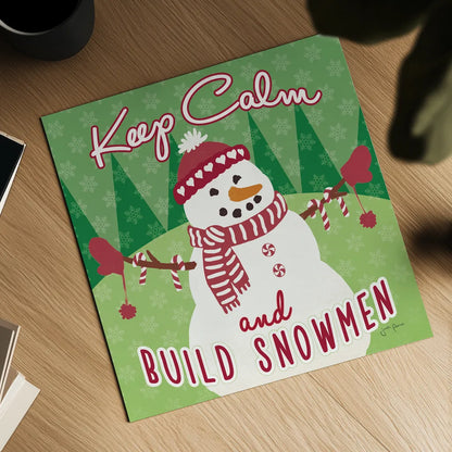 Retro Christmas VII Green by Janelle Penner. Shown as a detailed flat fine art print, highlighting archival giclee quality. Available as an archival giclee rolled canvas, fine art paper, or poster print. SKU 57805a.