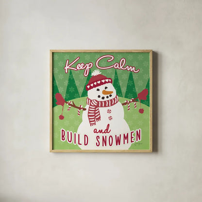 Retro Christmas VII Green by Janelle Penner. Shown in a natural wood glass frame for a timeless modern aesthetic. Available as an archival giclee rolled canvas, fine art paper, or poster print. SKU 57805a.