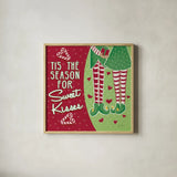 Retro Christmas VIII Green by Janelle Penner. Shown in a natural wood glass frame for a timeless modern aesthetic. Available as an archival giclee rolled canvas, fine art paper, or poster print. SKU 57806a.